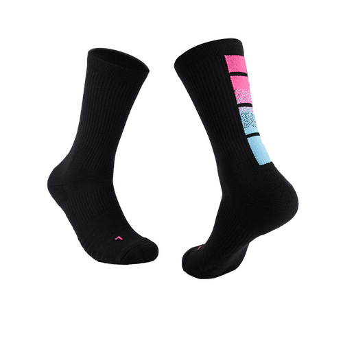 Manufacturer's Custom Logo Adult Professional Basketball Socks with Thick Towel Sole Mid-Calf Elite Basketball Sports Socks