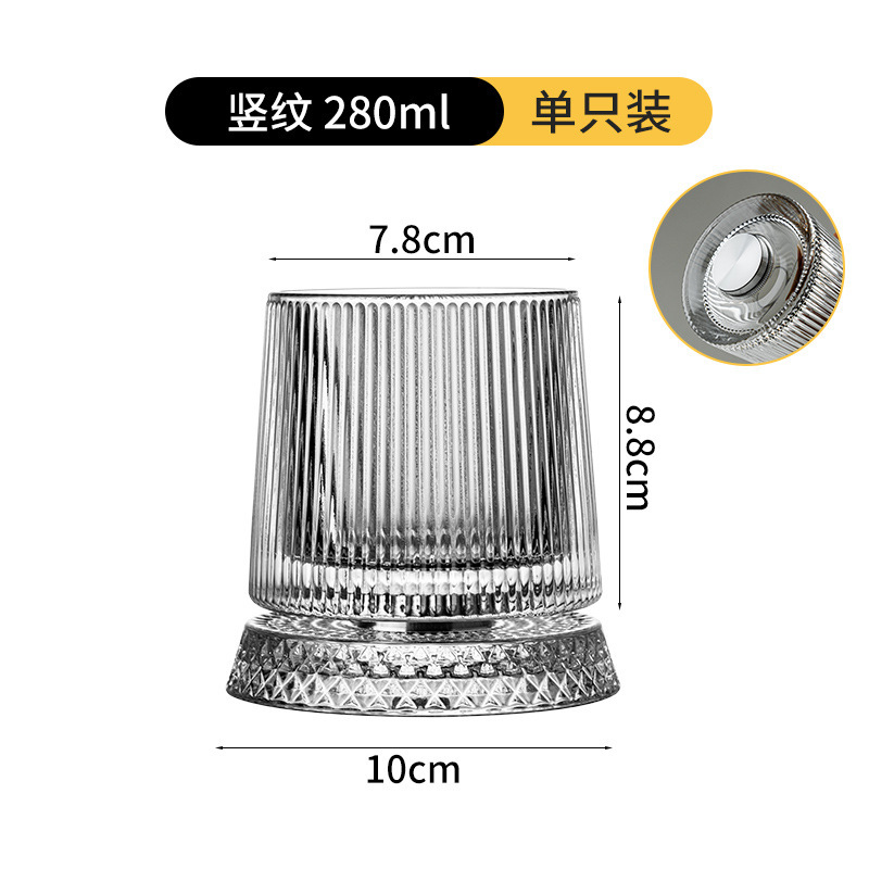 Verot lujo ligero taza de whisky de alta calidad taza giratoria taza de vino extranjero cristal casa taza de cerveza giratoria