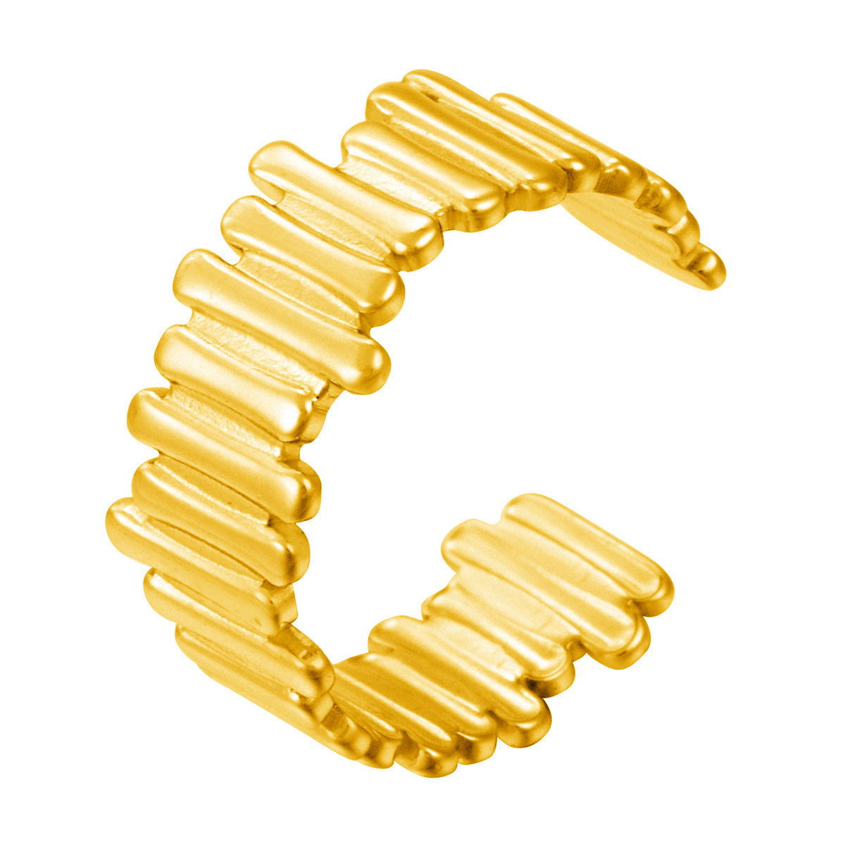 Anillo de acero inoxidable ajustable con apertura de moda en Europa y los Estados Unidos 18k chapado en oro popular dama de anillo geométrico al por mayor