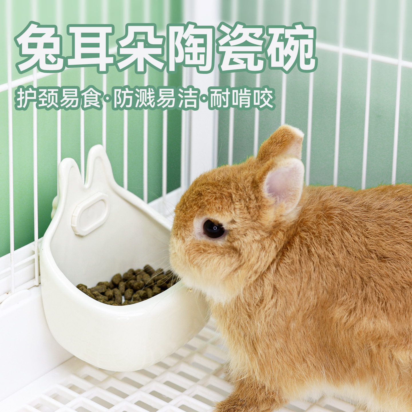 Umi 먹이 그릇 애완 동물 토끼 세라믹 피더 기니피그 걸이형 토끼 밥 그릇 용품