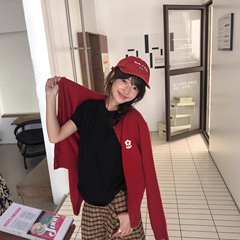 现H 韩国同款hone2025秋季新款休闲慵懒感花朵刺绣开衫毛衣女外套