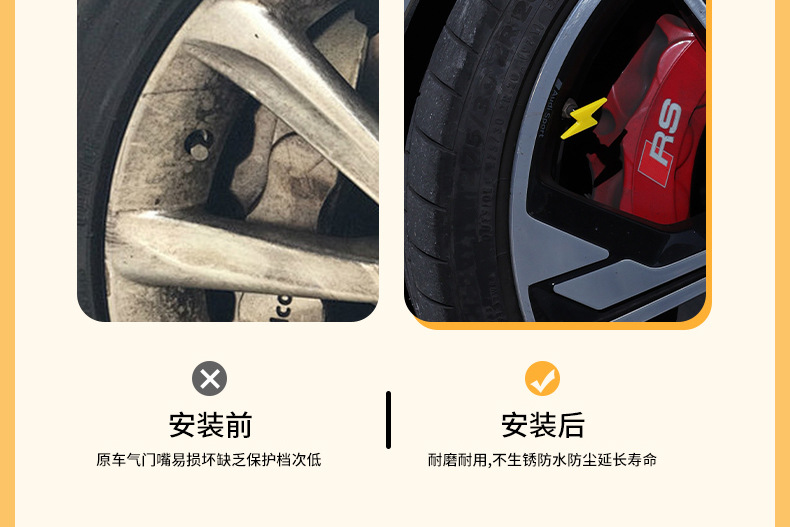 Universal Tire Valve Cap New Model Portable Dustproof and Waterproof Quick-Install Car Tire Valve Cap for Home Use