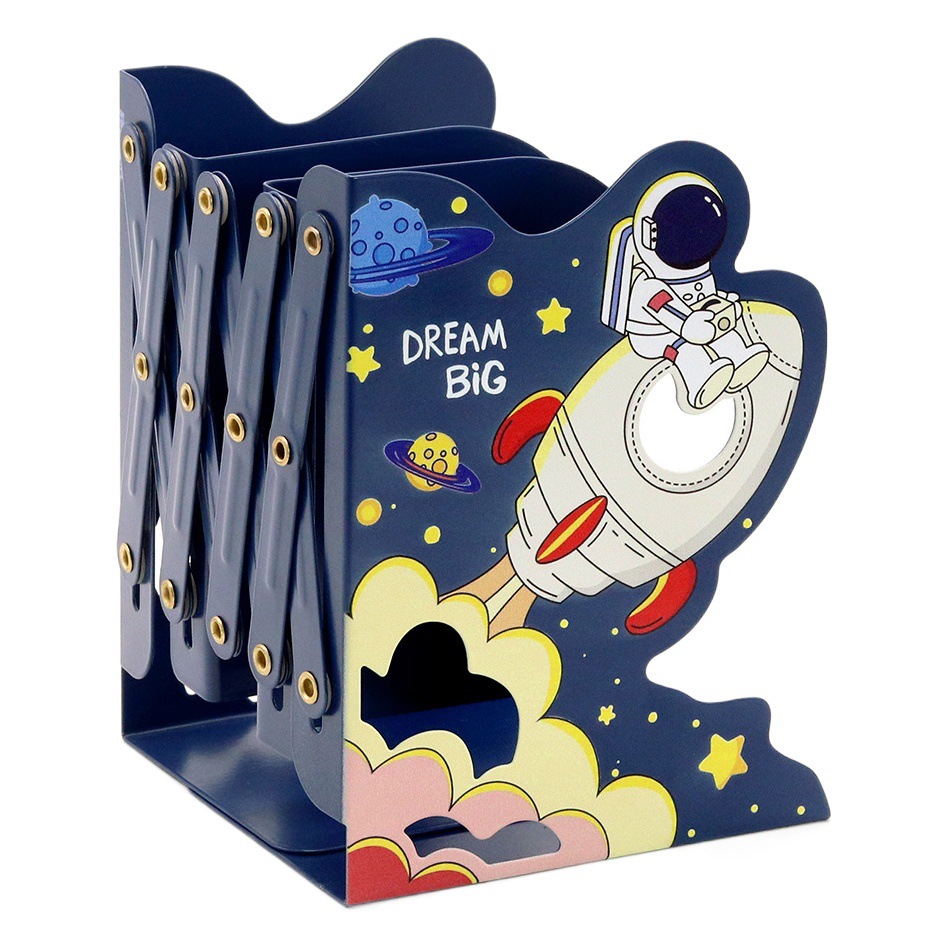 Patrón de dibujos animados hueco soporte de libro retráctil soporte de libro escritorio plegable almacenamiento libro stretch stand papelería al por mayor