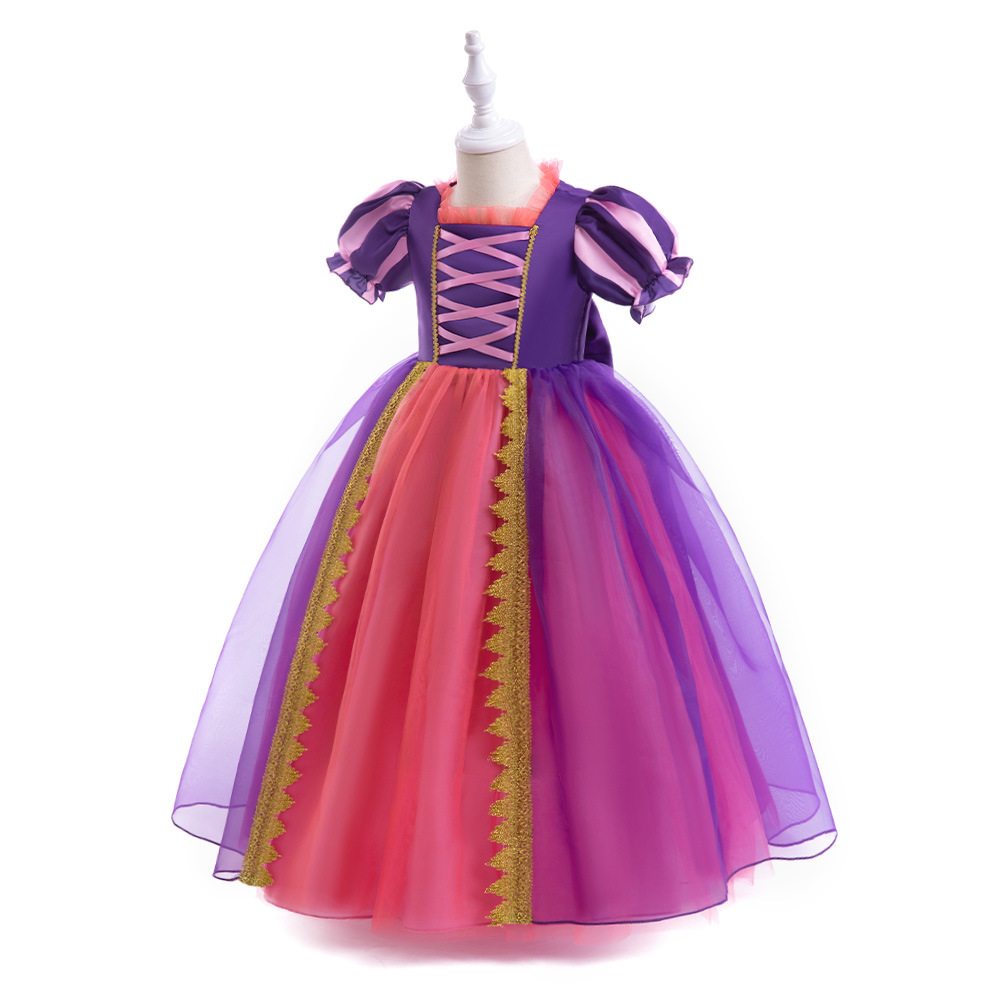 Nuevos niños de Halloween ropa para niños Sophie vestido de princesa de pelo largo niñas malla puff manga cos rendimiento vestido