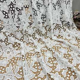 热销激光刺绣雕孔水溶蕾丝面料 女装童装时装婚纱礼服diy绣花布料