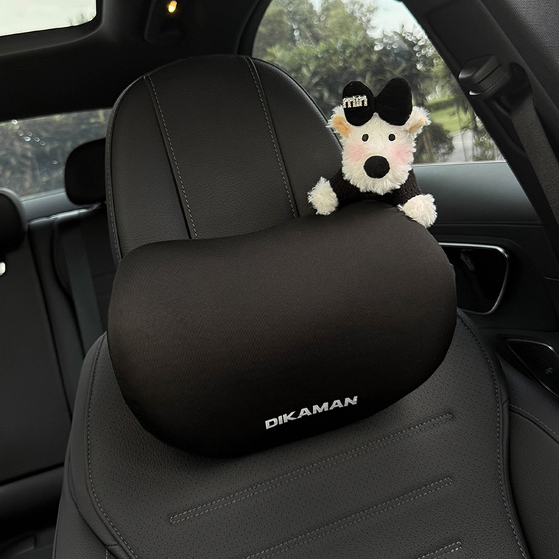 2025 New Model Car Headrest Memory Foam Car Seat Neck Pillow Cute West Highland Terrier Doll for Car Use