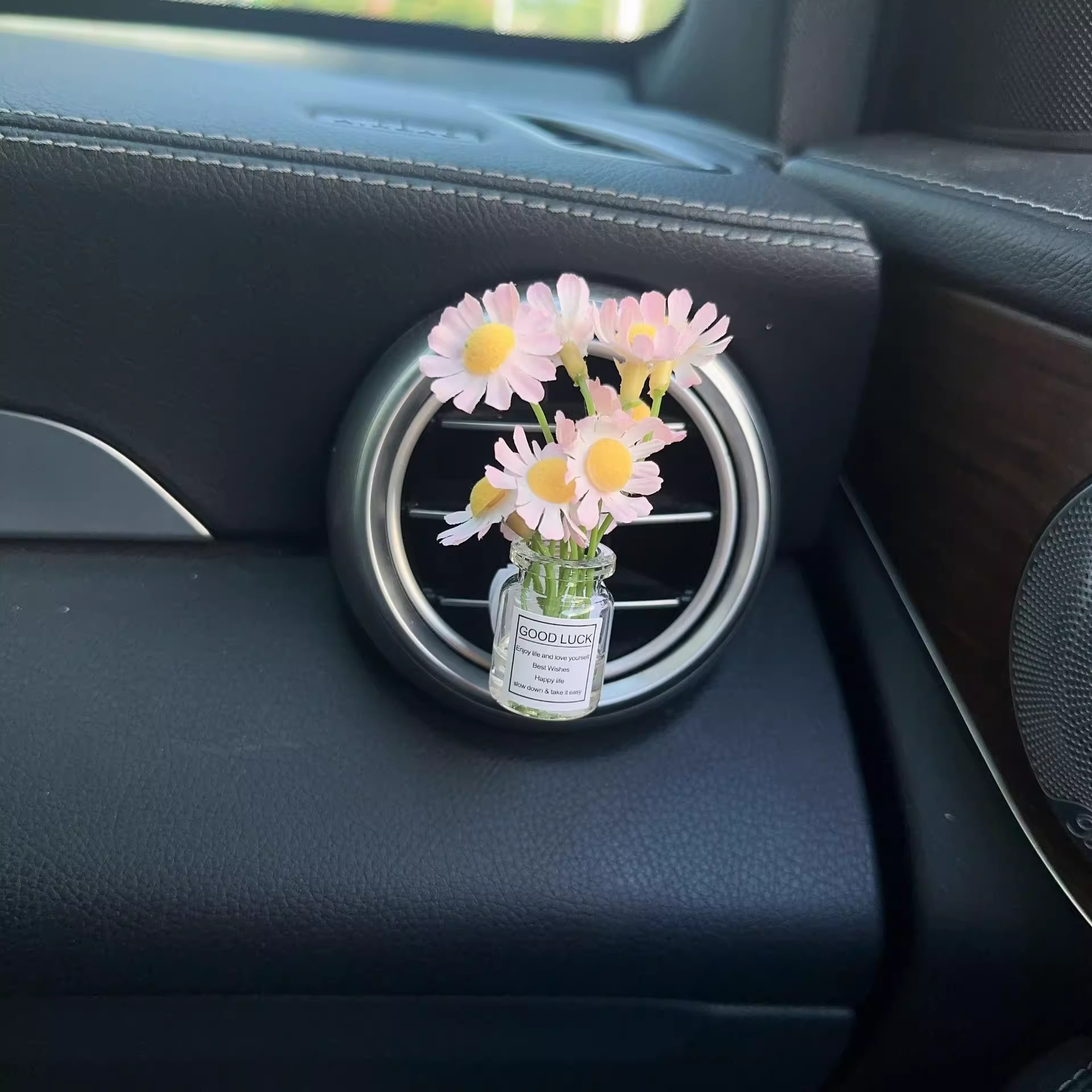 Gypsophila flor, la decoración de la salida de aire del coche, el coche fresco creativo, el aire acondicionado del coche, el clip de aromaterapia, la botella de perfume