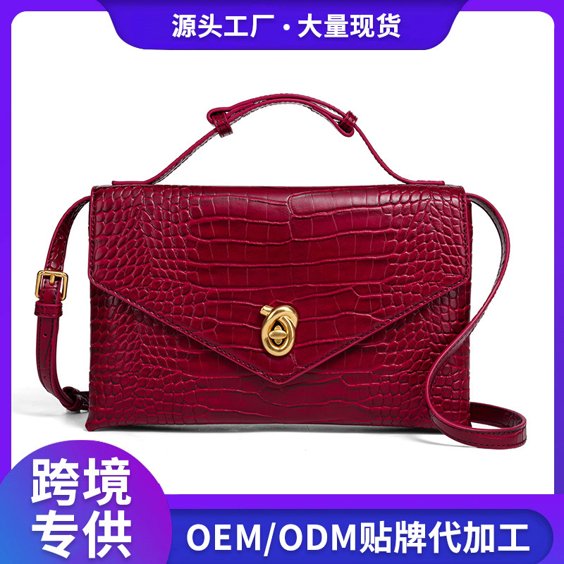 2026 Spring/Summer New Model Factory Direct Wholesale Bv Crocodile High-Quality Clutch Evening Bag Cross-Border Exclusive Bag