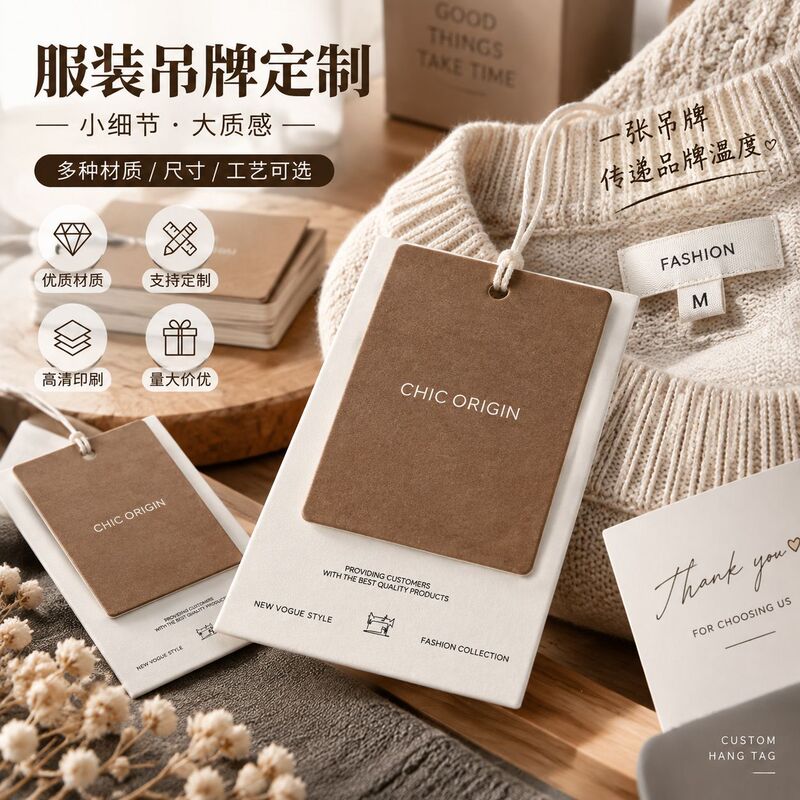 Custom-made clothing tags for men and women, blank white card tags, high-end gold-foil tags, universal cardboard tags, and custom-made brand tags Custom-made clothing tags for men and women, blank white card tags, high-end gold-foil tags, universal cardboard tags, and custom-made brand tags