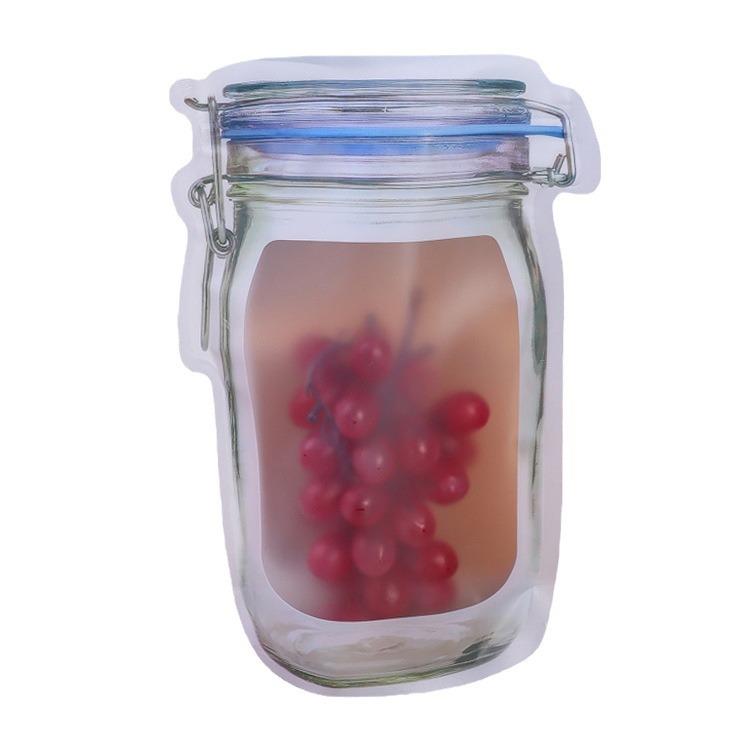Mason botella de autosellado bolsa de embalaje de aperitivos de frutas secas granos de carne de vacuno alimentos frescos bolsa de almacenamiento bolsa de aperitivos
