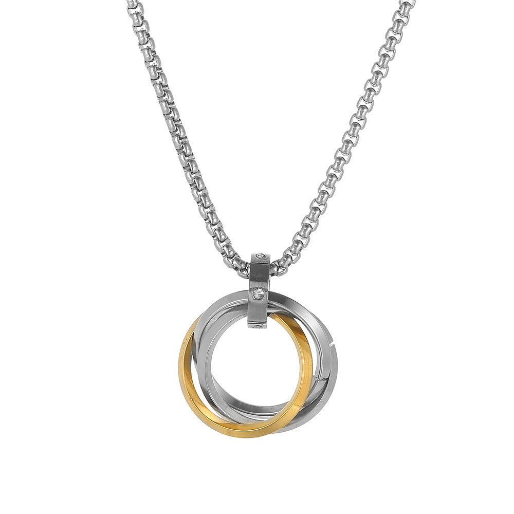 Hip-hop Circle Alloy Titanium Steel Plating Unisex Pendant Necklace display picture 7