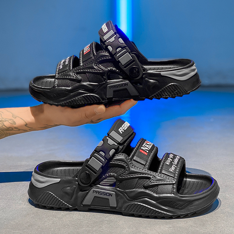 top Quality Men's Thick-Soled Slippers For Summer Wear, Trendy And Odor-Resistant, New Style One-Strap Outdoor Non-Slip Sports Beach_voghion.com