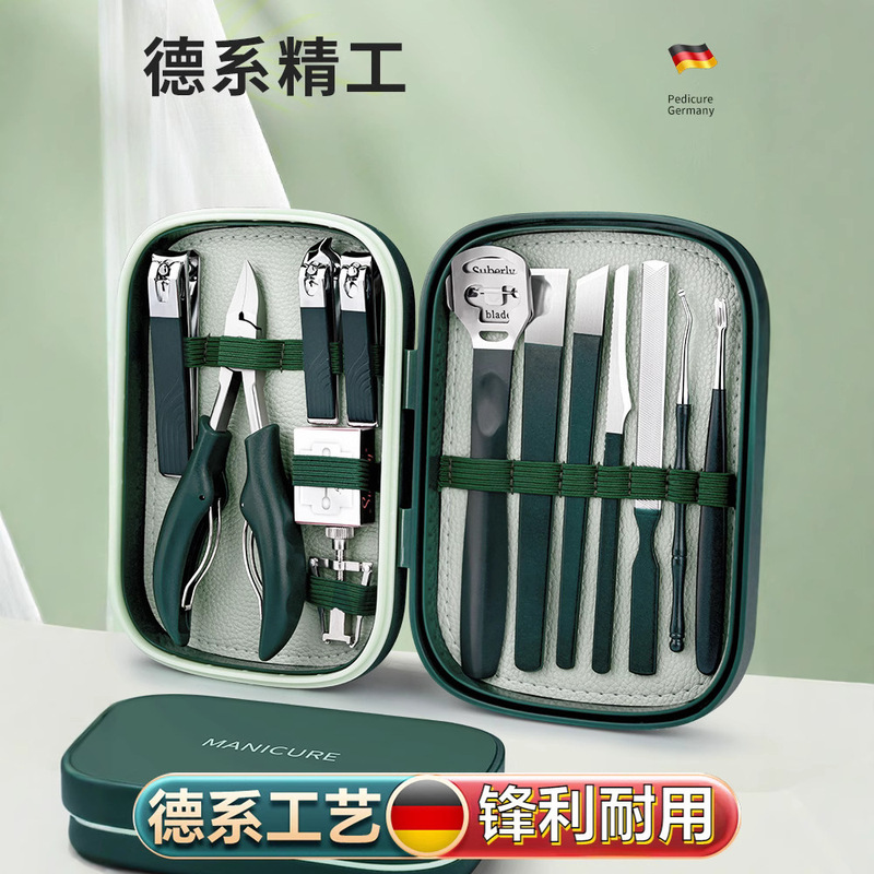 Ready-Made Nail Scissors Set, Pedicure Special Tools, Men's Nail Groove Professional Nail Clipper Set, Dead Skin Pusher and Foot Rub