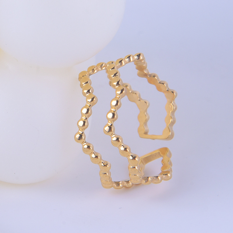 Geometric Pattern Women'S Gender Simple Style Geometric Stainless Steel Plating Open Ring