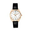 Fashionable trend bamboo belt, golden quartz watch, pink gold