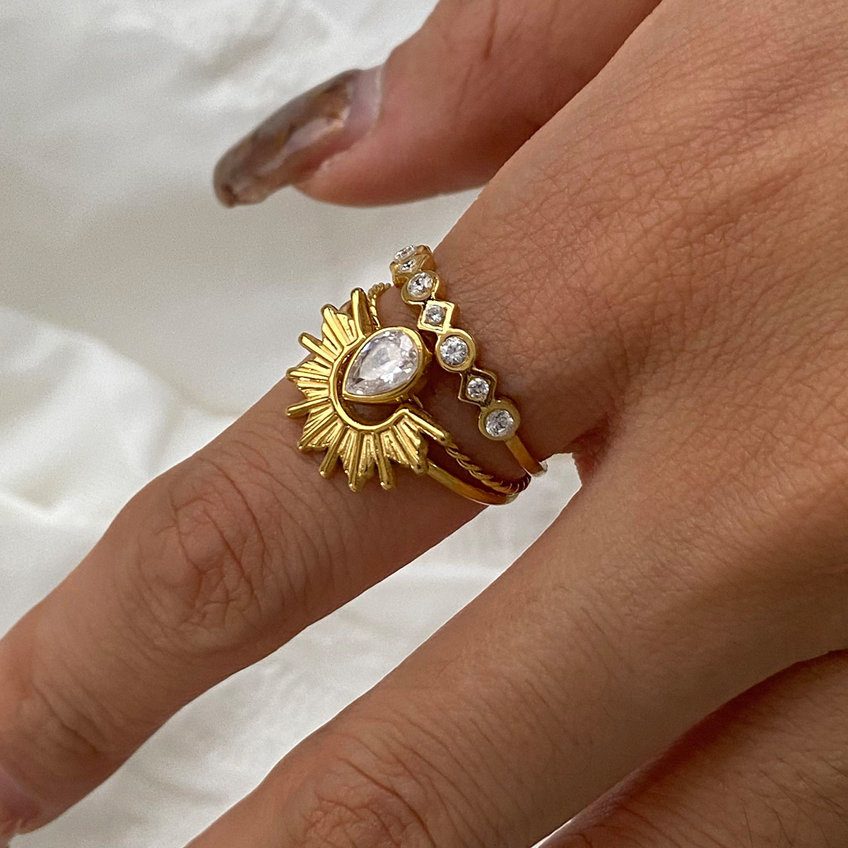 9g Weight Rings Classification One Size Ring Size 1 Piece Quantity Holiday, Daily Occasion 304 Stainless Steel Material Geometric Pattern All Seasons Season Women's Gender Plating Design Retro, Classic Style Style Wholesale Jewelry Retro Classic Style Geometric 304 Stainless Steel Plating Rings 10