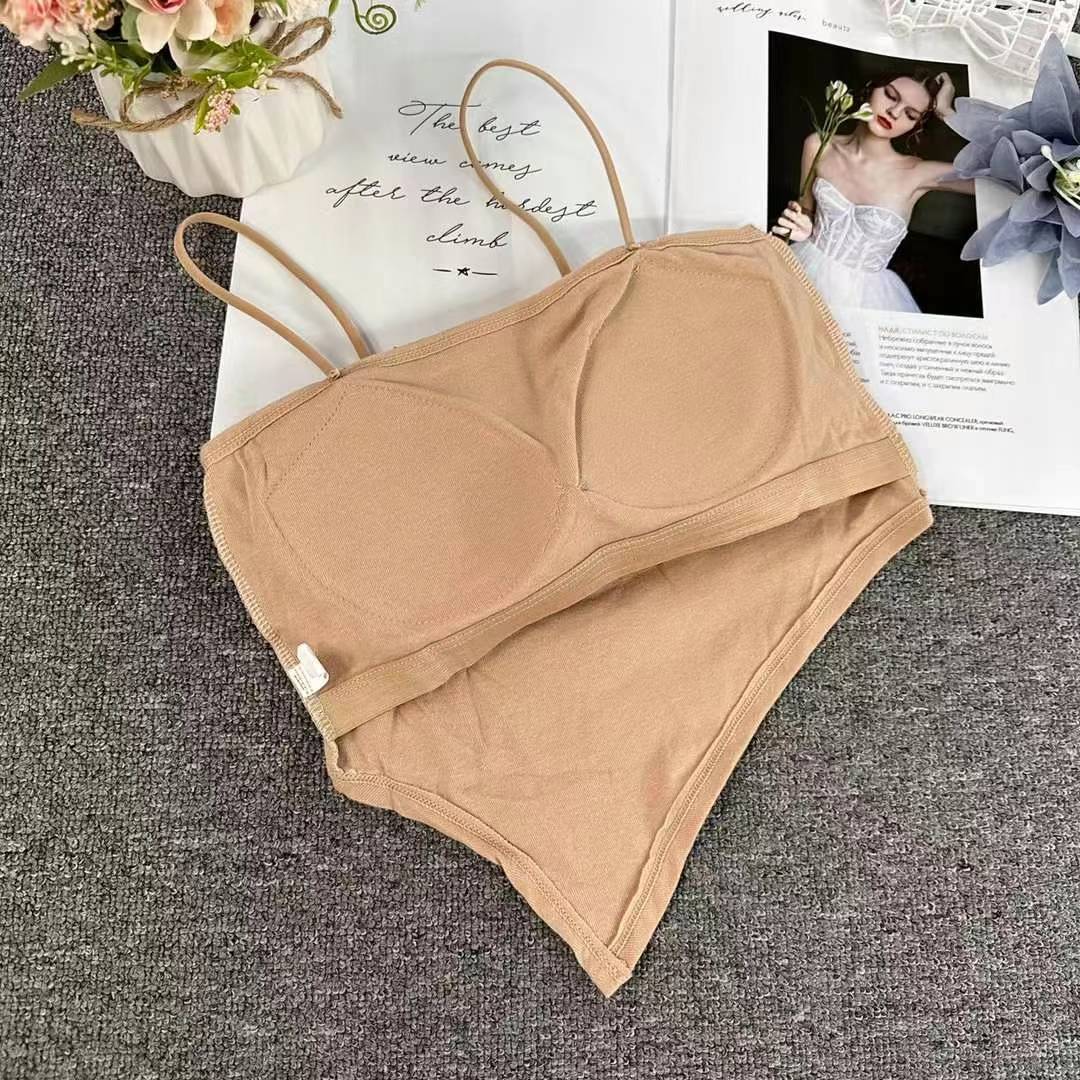 Nueva taza fija sin costuras hermosa espalda sin anillo de acero ropa interior chaleco chaleco cómodo ropa interior damas base sostén al por mayor