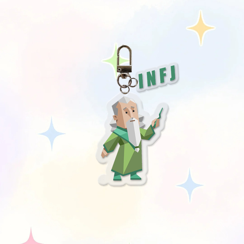 MBTI16型人格同モデルの鍵はイヤホンのカバーを掛けてアクリルの2つのセットの小さい緑の人のカップルを包みます。