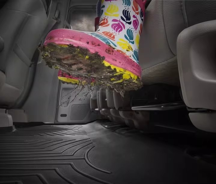 Suitable for 20-25 Models of Hyundai Palisade, 3D All-Weather Wear-Resistant Trunk Mat, Tpe Backrest Mat