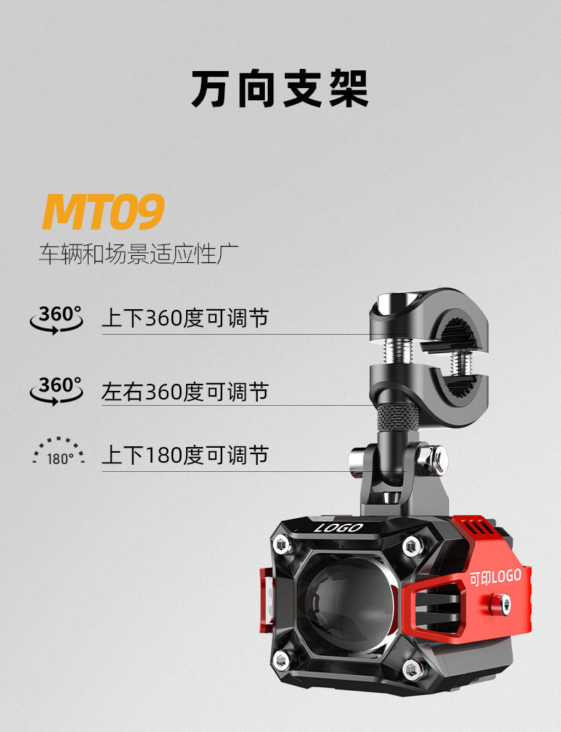 New Motorcycle Led Spotlight Electric Vehicle Paving High and Low Beam Headlight External Strong Light Super Bright Lens Headlight