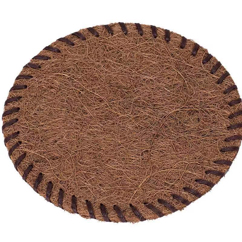 Natural de coco montaña de seda de palma de coco estera de té especial Mane estera tetera almohadilla aislante juego de té accesorios taza de té taza redonda titular de la taza