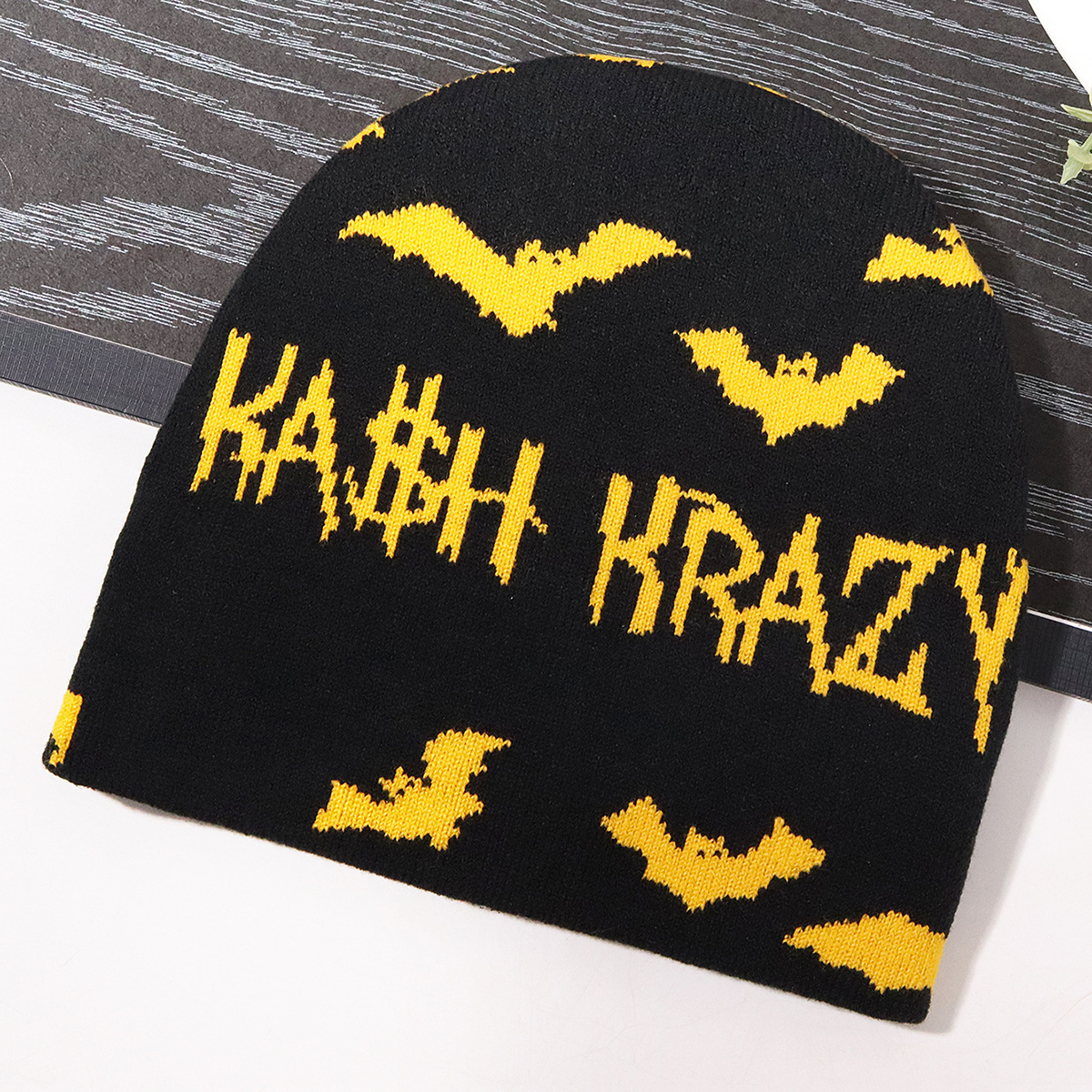 Fashion Halloween alphabet jacquard knitted hat personality trend cold and warm_viptrois.com