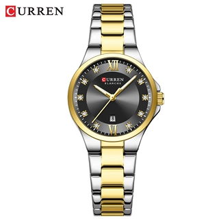 CURREN/卡瑞恩9107女士小表盘石英手表 防水圆形女表外贸日历腕表