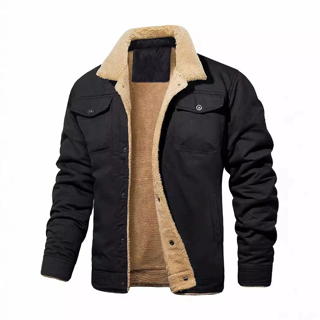 В наличии, популярная за рубежом мужская осенне-зимняя куртка из хлопка на флисовой подкладке, повседневная куртка в стиле рабочей одежды для мужчин.