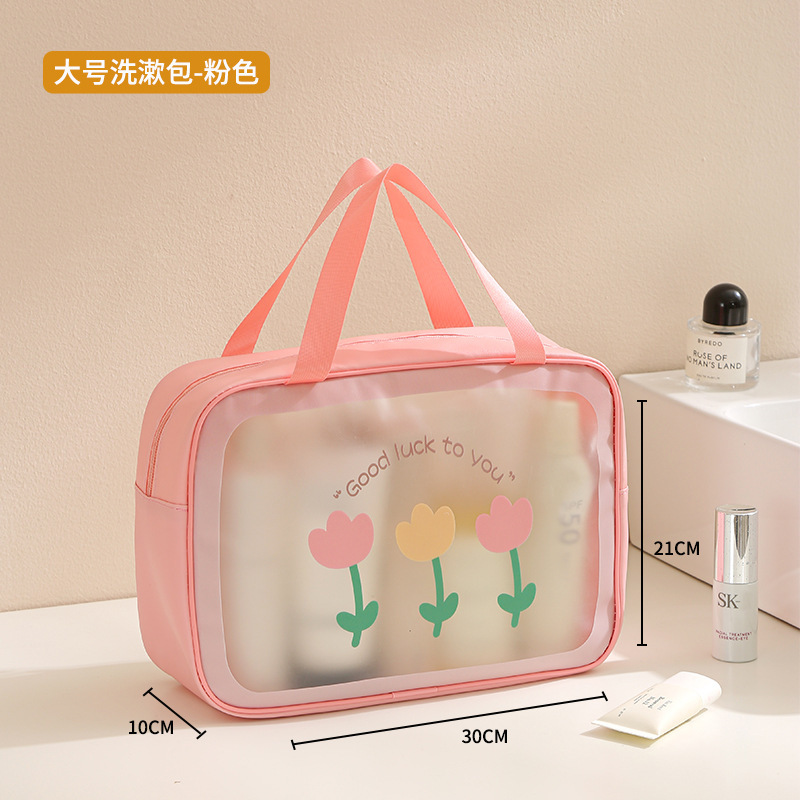 Large toiletry bag-pink flower