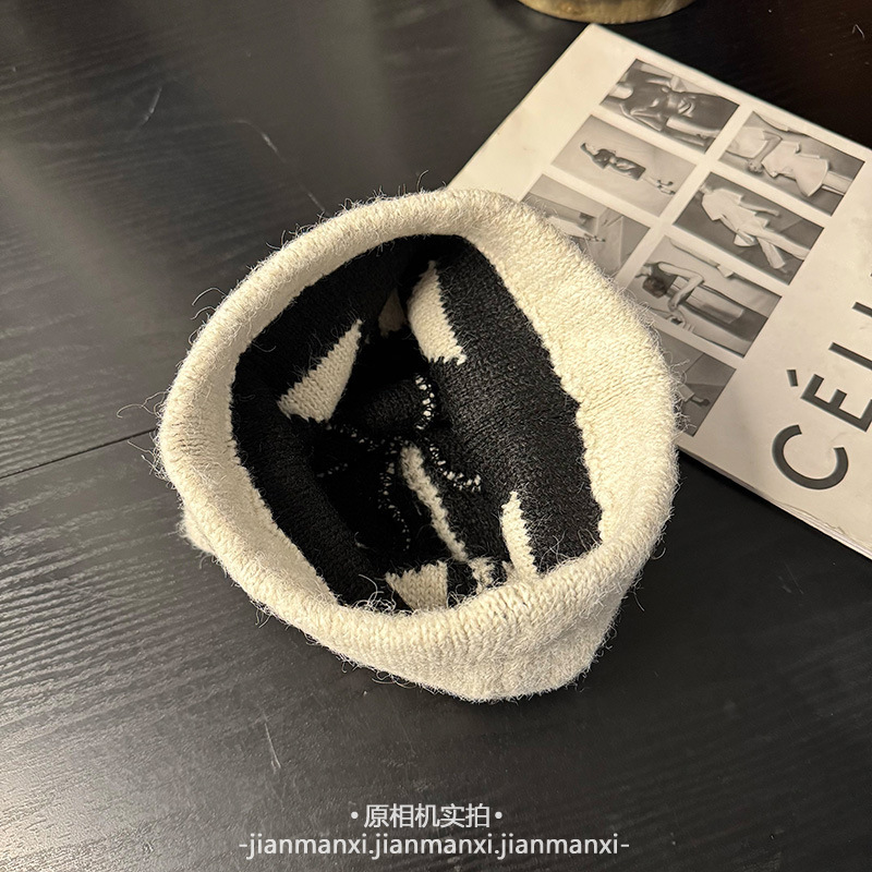 日系涩谷街头辣妹星星针织堆堆帽子女秋冬甜酷网红百搭套头毛线帽|undefined