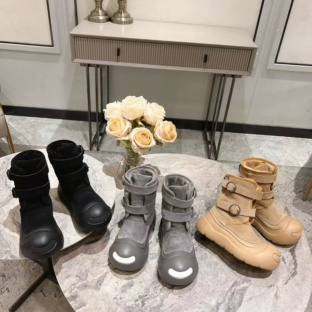 High Ding Edition [Ju Jingyu та же модель] открывает улыбку снежные сапоги толстые подошвы толстые и водонепроницаемые сапоги большие головы