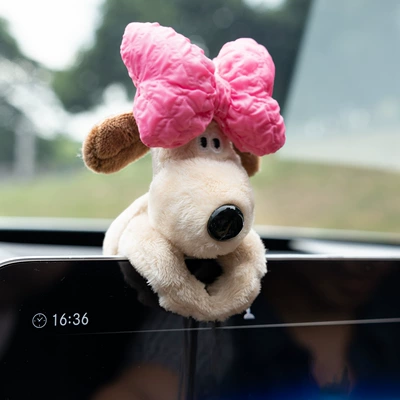 Decoration Doll Car Interior Decoration — Car ornaments - rose-bow-dog-lcd-screen-ornament-model