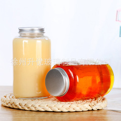 Transparent glass milk tea bottle 500ml Thai tea bottle wholesale cold brew milk tea bottle large mouth chubby drink bottle wholesale