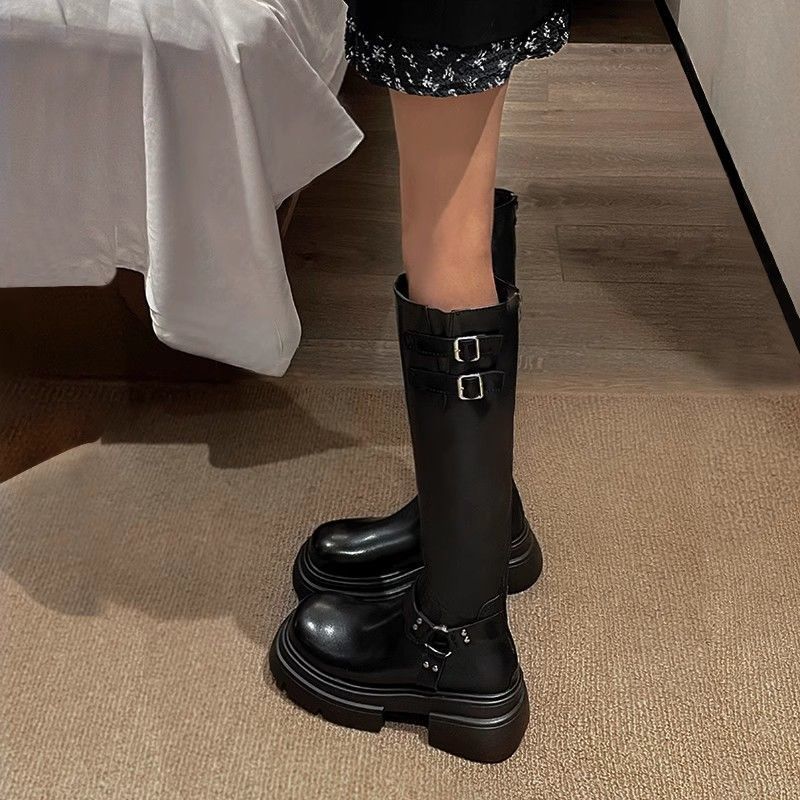 Autumn retro high boots platform