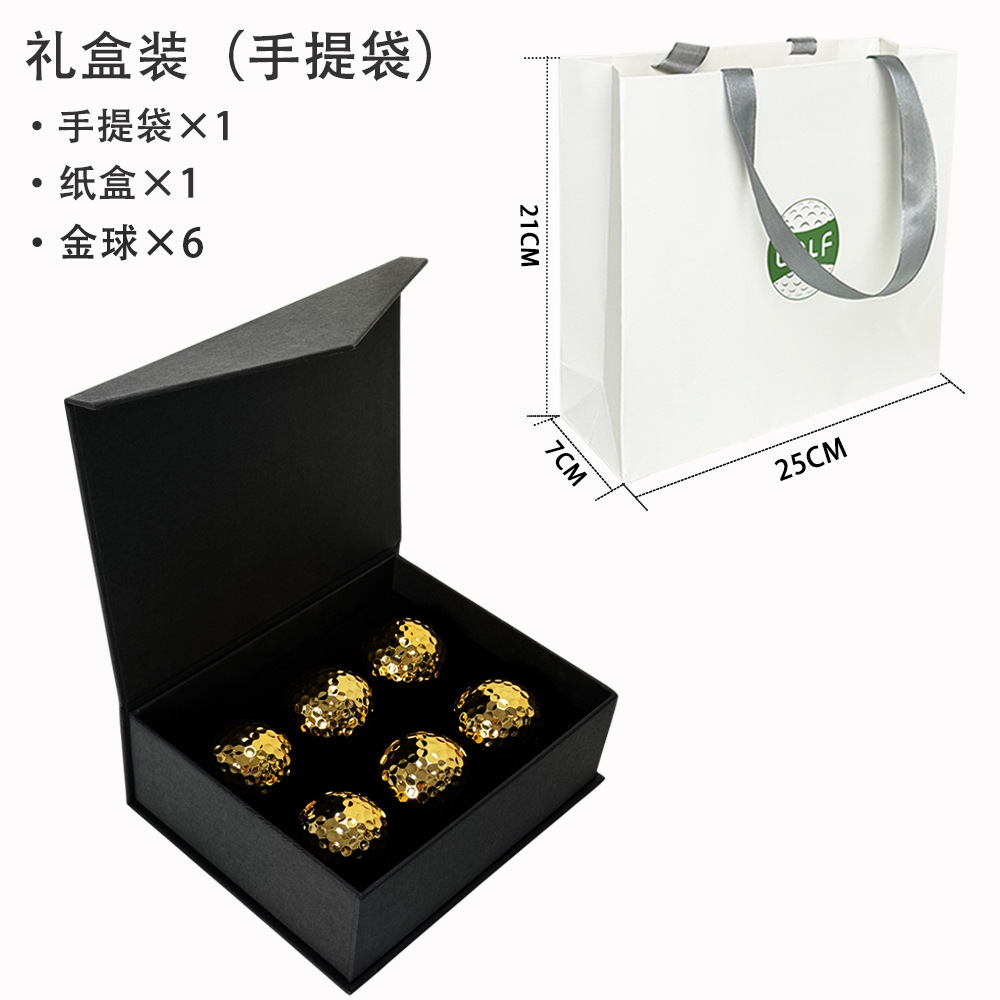 Punto transfronterizo golf galvanoplastia doble bola de regalo golf bola de oro bola de regalo en caja