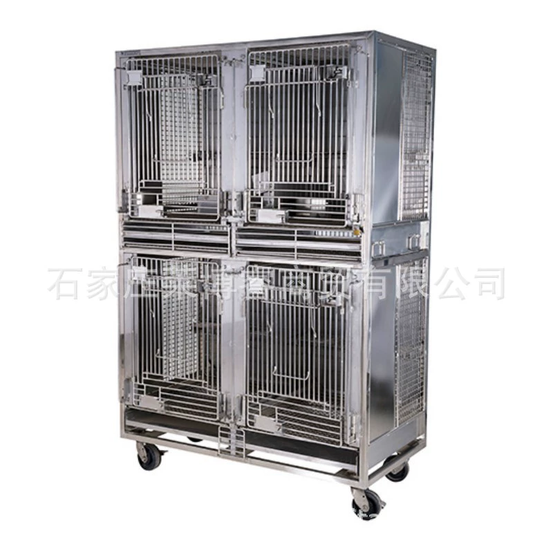 Лабораторная клетка для собак из нержавеющей стали, двухслойная клетка для свекрови, клетка для ухода за собаками, большие и средние собаки, маленькие собаки, лабораторная клетка для собак из нержавеющей стали