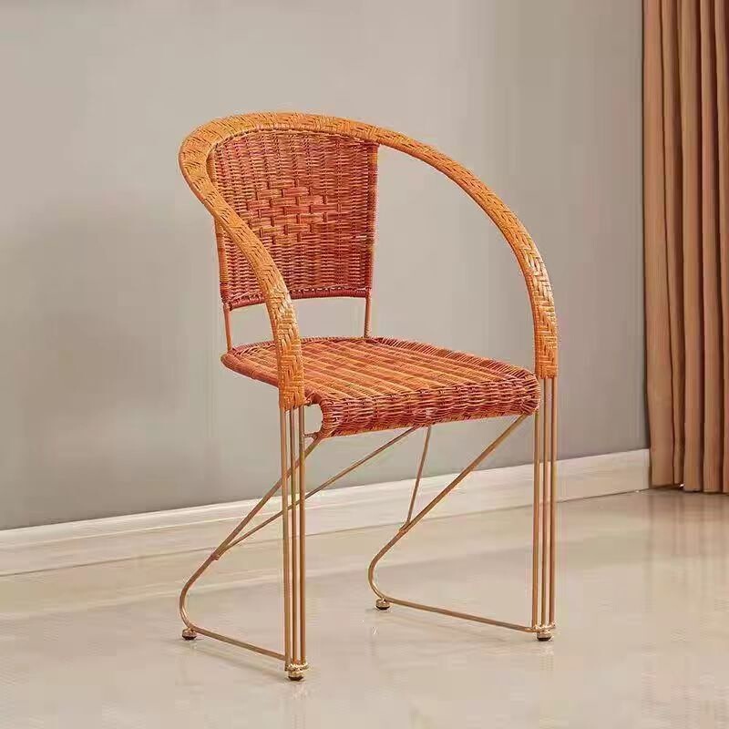 Rattan Chair for Leisure and Office Use, with Reinforced Elastic and Breathable Rattan Weave, Suitable for Balcony, Home Use, and Comfortable for Long Sitting