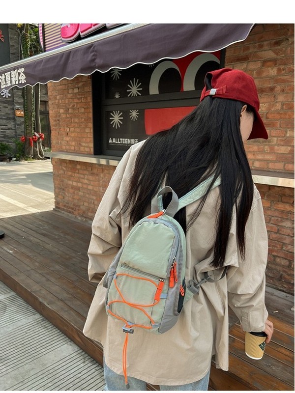日本製小胸バッグ女性用 2025 新しい ins スタイルかわいい巾着ミニカジュアルバッグ旅行軽量バックパック女性用|undefined