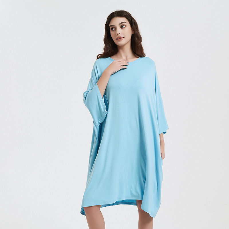 Women's loose crew neck short-sleeved pajamas_voghion.com