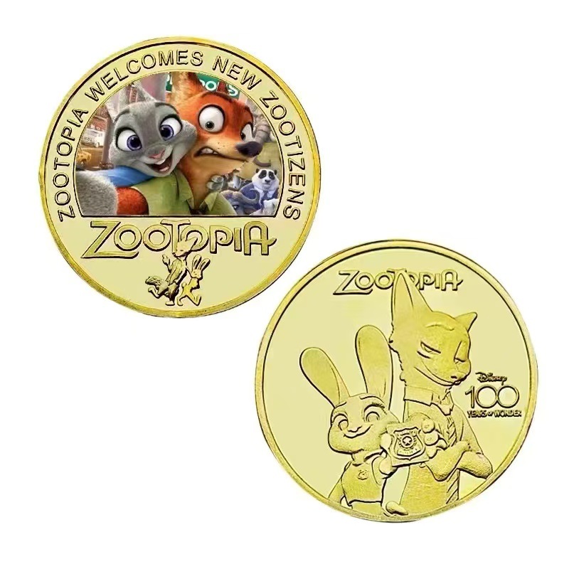 Monedas de Zoo Madden, monedas metálicas de animación, colecciones de regalos, medallones de metal estampadas.