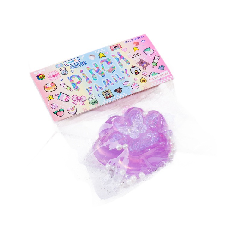 Mini pastel cristal garra de gato pellizco pellizco caja ciega bolsa de niños suave descompresión juguetes puestos de rebote lento