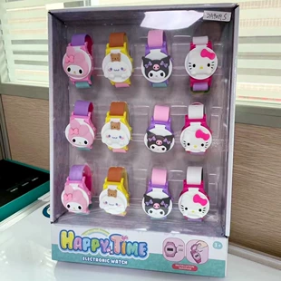 Детские силиконовые часы Sanrio с радугой откидная крышка