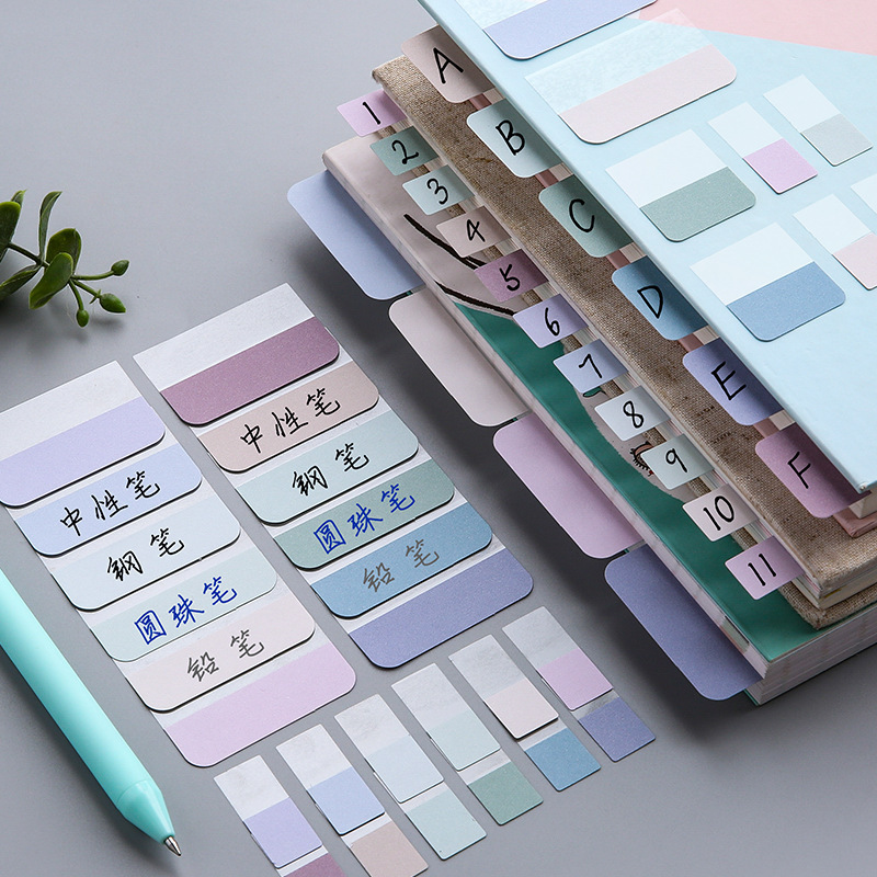 Morandi Index Labels Sticky Notes Sticky Tabs Marking Paper Student Use Colorful Fluorescent Bookmark Paper Index Sticker