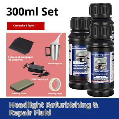 Special Supply Car Headlight Cleaning: Auto glass repair liquid - set-can-repair-6-headlights-power-version-300ml-liquid
