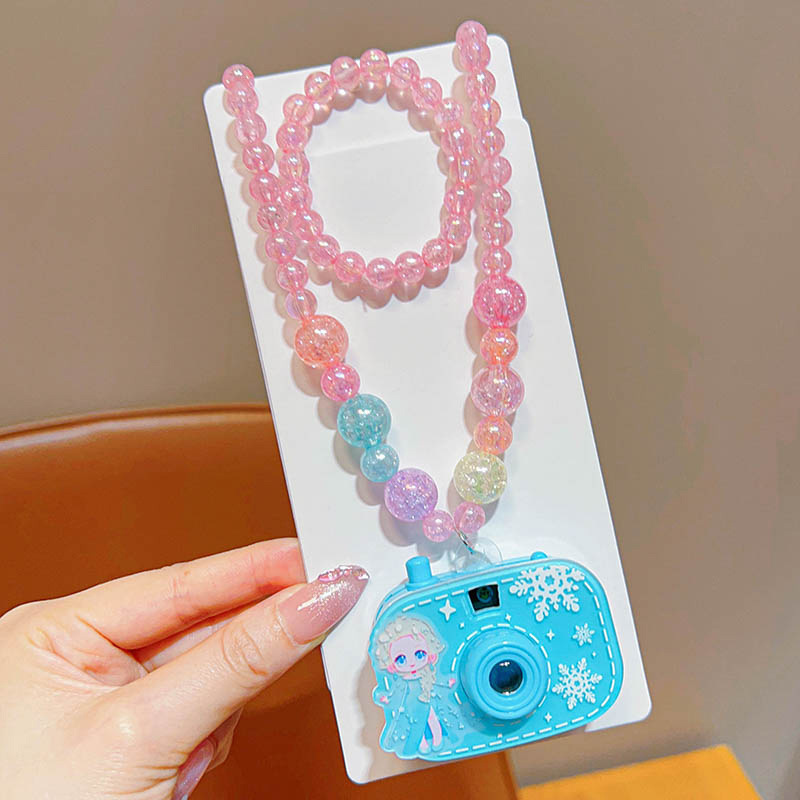 둥근구슬 얼음과 눈 프로젝션 목걸이와 팔찌 [2종세트]