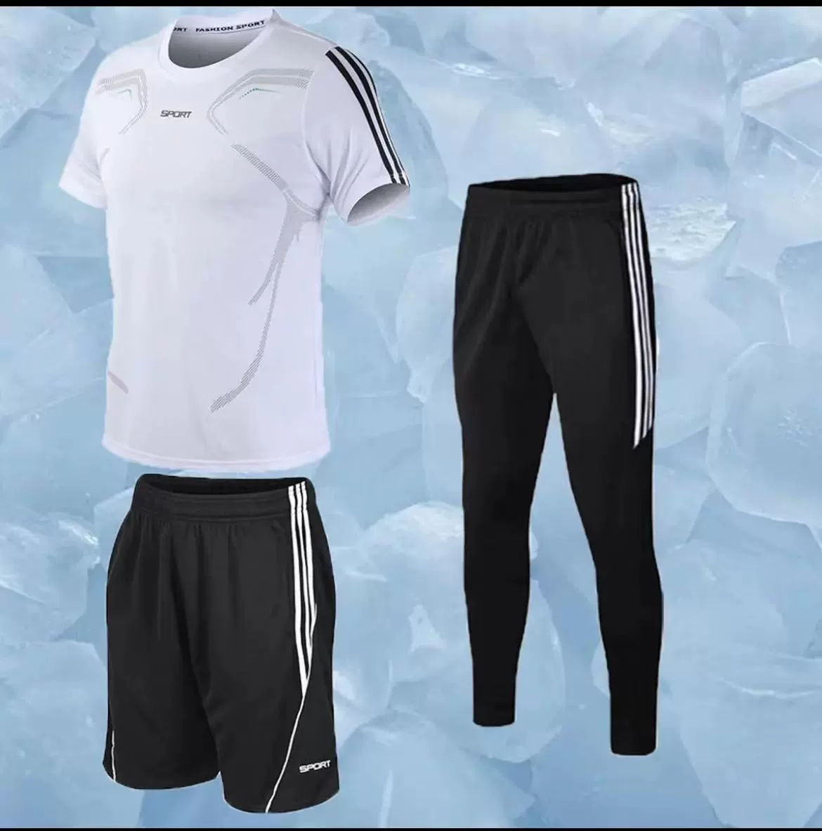 Спортивный костюм-тройка Брюки с коротким рукавом Мужская одежда Костюм