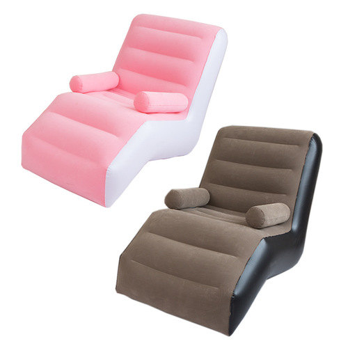 New inflatable lazy sofa outdoor flocking sofa chair portable lunch break bed creative S-shaped recliner photo studio gift