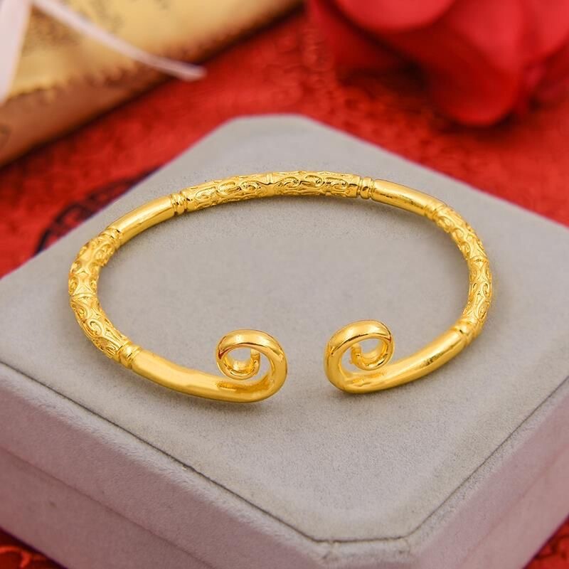 Black Myth Wukong Curse Bracelet Imitation 999 Silver Solid Open Bracelet Men's and Women's Gold Silver Bracelet