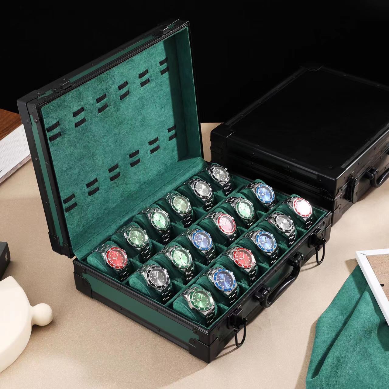 Amazon Suitcase Live Broadcast Display Stand Aluminum Alloy Box Jewelry Storage Box Portable Casio Jewelry Case