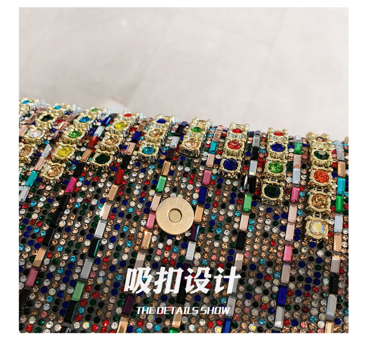Cross-border bag bestsellers: Women's bag, chain, super shiny diamond-encrusted small square bag, crossbody bag, fashionable and versatile, socialite dinner bag undefined